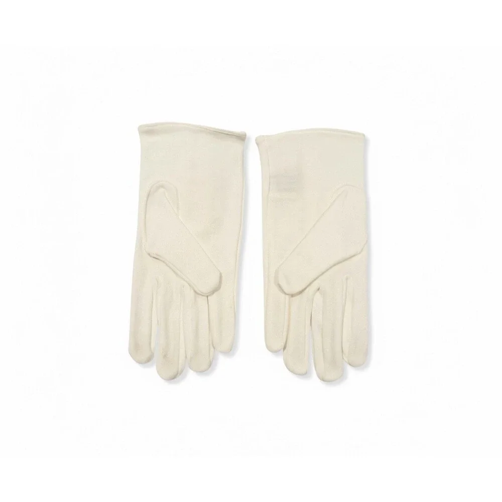 Vintage Children's White Nylon Gloves Embroidered Cutouts Mother’s Day Gift